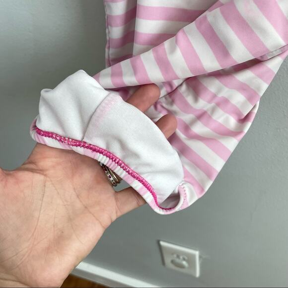 Kilo And Max | Pink & White Striped Flamingo Swimsuit One Piece Ruffle Strap 24M - Picture 6 of 9